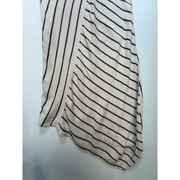 For Cynthia Womens Asymmetrical Shift Dress XL Ivory Stripe Sleeveless Y2K Retro - Picture 7 of 13